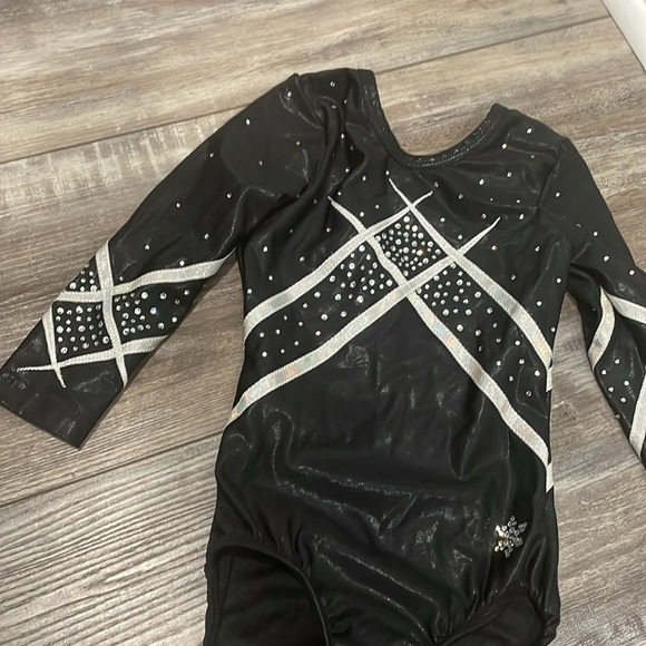 Gymnastics Competition Leotard Snowflake Custom Design Child Medium - Picture 2 of 8
